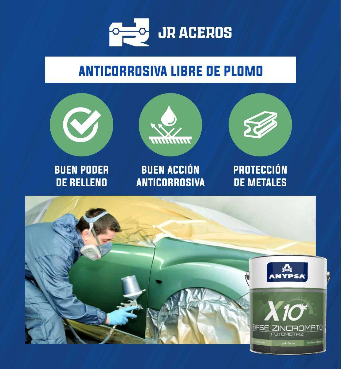 BASE ZINCROMATO AUTOMOTRIZ X10 | JR Aceros